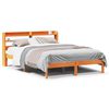 vidaXL Sengeramme med hodegavl voksbrun 150x200 cm heltre furu