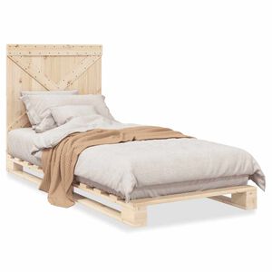 vidaXL Sengeramme med hodegavl 90x200 cm heltre furu