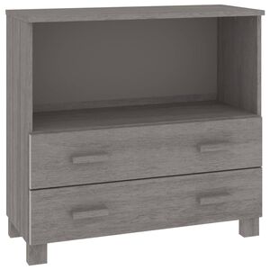 vidaXL Skjenk HAMAR lysegr&aring; 85x35x80 cm heltre furu