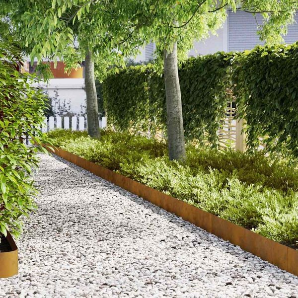 vidaXL Gjerdekant 20 pcs Brun 100 x 0.05 x 20 cm Cortenst&aring;l