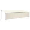 vidaXL Automatisk markise rullegardin LED vindsensor 6x3 m kremhvit