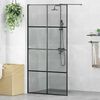 vidaXL Walk-in Dusjvegg Svart 100 x 195 cm herdet glass