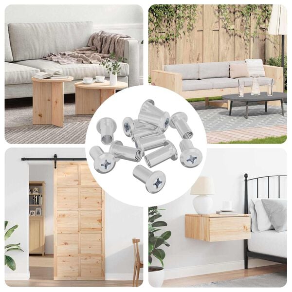 vidaXL L&aring;semutter 3673 pcs Nikkel St&aring;l