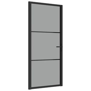 vidaXL Innerd&oslash;r 93x201,5 cm svart ESG glass og aluminium