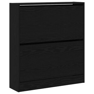 vidaXL Sko Skap 80 x 21 x 87,5 cm Konstruert tre Svart Eik