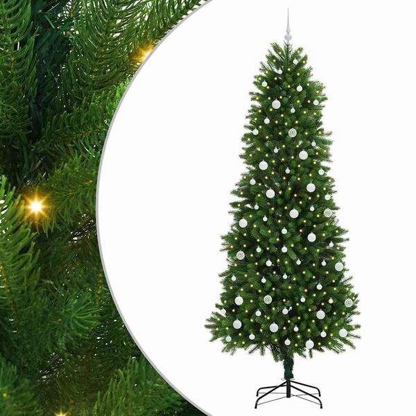 vidaXL Juletre med 300 LED med stativ grønn 240 cm PE