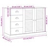 vidaXL Skjenk med skuffer VIGO 113x40x75 cm heltre furu