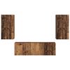vidaXL TV vegghyllesett Veggmontert 4 pcs Gammelt tre Konstruert tre