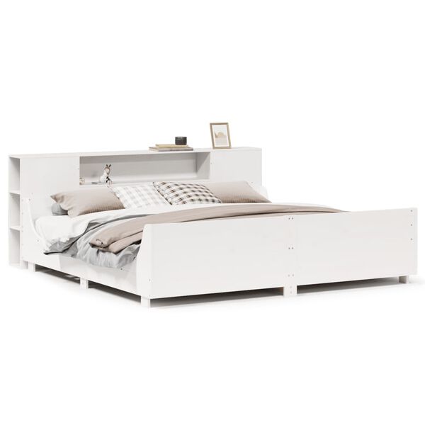 vidaXL Sengeramme uten madrass hvit 180x200 cm heltre furu