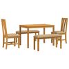 vidaXL Spisestuesett 5 stk. Beige Massivt Eiketre