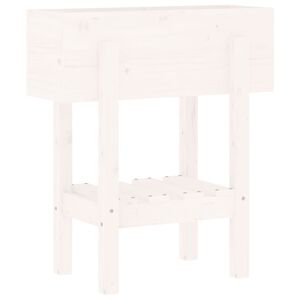 vidaXL Hageplantekasse hvit 62x30x69 cm heltre furu