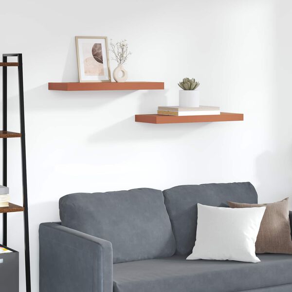 vidaXL Vegghylle Veggmontert 2 pcs R&oslash;d 60 x 23 x 4 cm Konstruert tre