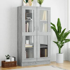 vidaXL Vitrineskap gr&aring; sonoma 82,5x30,5x150 cm konstruert tre
