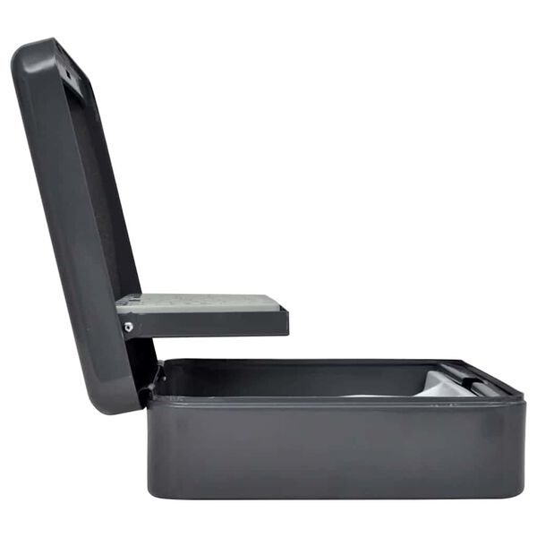 vidaXL Kontantboks med l&aring;s M&oslash;rke gr&aring; 30 x 24 x 9 cm St&aring;l