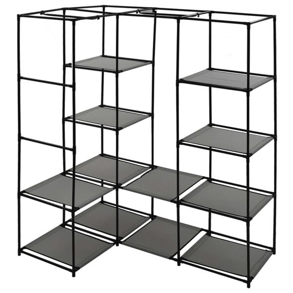 vidaXL Hjørnegarderobe grå 130x87x169 cm