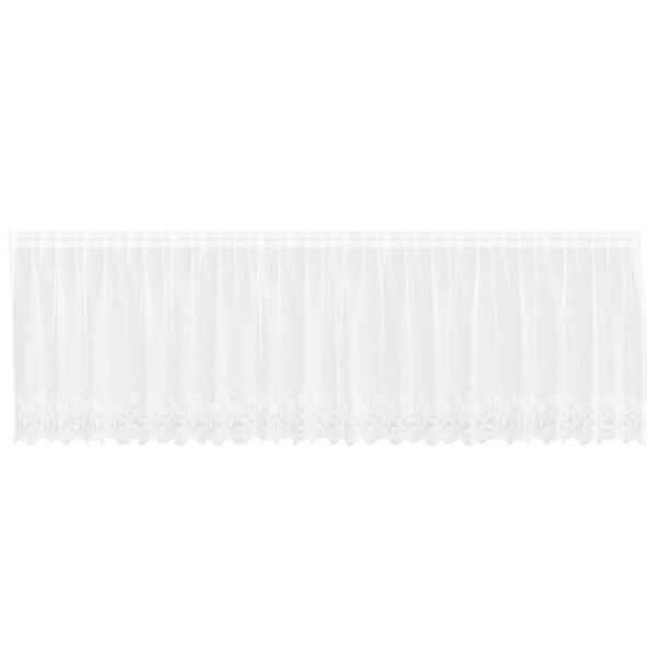 vidaXL Blondegardin med gardiner Blomster Hvit 120 x 500 cm Polyester