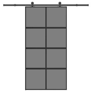 vidaXL Skyved&oslash;r med monteringssett 102,5x205 cm herdet glass&aluminium