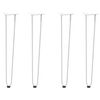 vidaXL h&aring;rn&aring;lsben til konsollbord 4 stk hvit 72 cm massivt st&aring;l