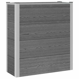 vidaXL H&oslash;ybed Gr&aring; 75 x 30 x 22 cm WPC og Aluminium
