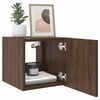 vidaXL Vegghengt TV-benk med LED brun eik 30,5x35x30 cm