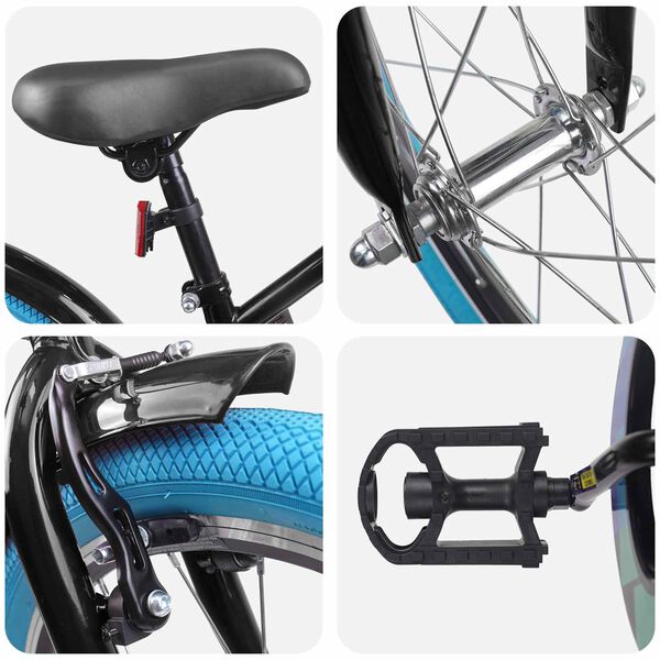 vidaXL Barnesykkel 18 Tommer for 5-7 &aring;r gammel Svart