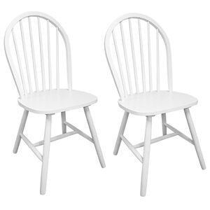 vidaXL Spisestoler 2 stk hvit heltre gummitre