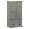 vidaXL Garderobe VIGO gr&aring; 90x55x170 cm heltre furu