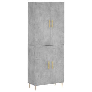 vidaXL Highboard betonggr&aring; 69,5x34x180 cm konstruert tre