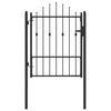 vidaXL Gjerdeport ASTEN 100 x 125 cm Metall Svart L&aring;sbar