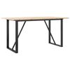 vidaXL Spisebord O-ramme 140x80x75 cm heltre furu og st&aring;l