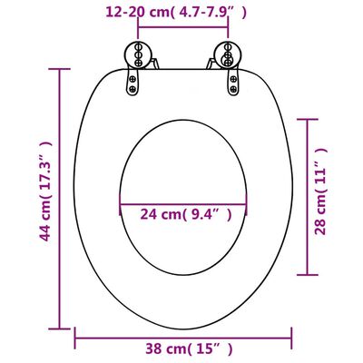 vidaXL WC Toalettsete med lokk MDF pingvindesign
