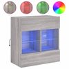 vidaXL Vegghengt TV-benk med LED gr&aring; sonoma 58,5x30x60,5 cm