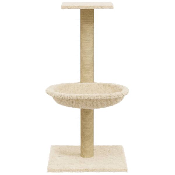 vidaXL Kattetre med klorestolper i sisal kremhvit 74 cm