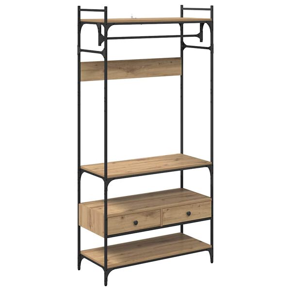vidaXL Garderobeskap artisan eik 89 x 39 x 184.5 cm Konstruert tre