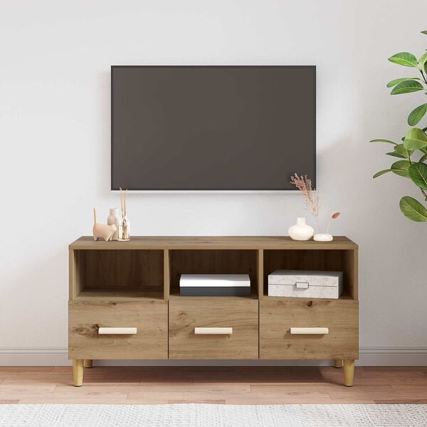 vidaXL TV-skap Kunstnerisk Eik 102 x 36 x 50 cm Konstruert tre