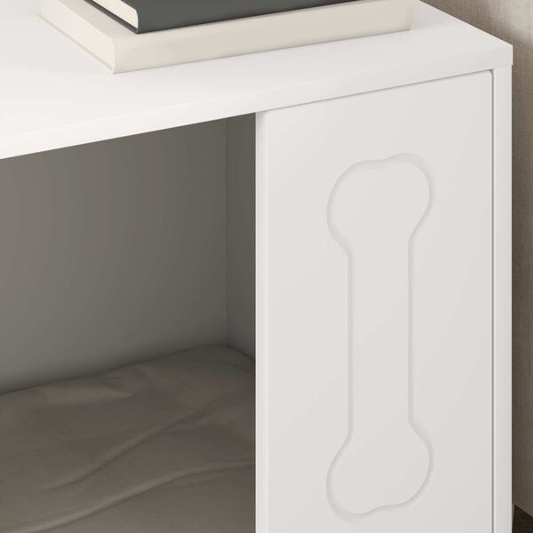 vidaXL Hundehus Hvit 44 x 42 x 49 cm Konstruert tre