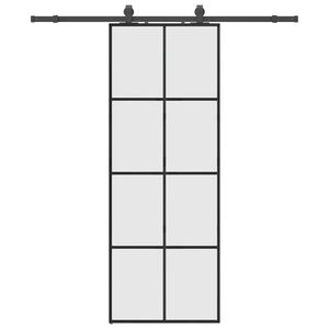 vidaXL Skyved&oslash;r med monteringssett svart 76x205 cm ESG-glass