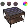 vidaXL Salongbord med Infinity LED brun eik 50x50x38 cm