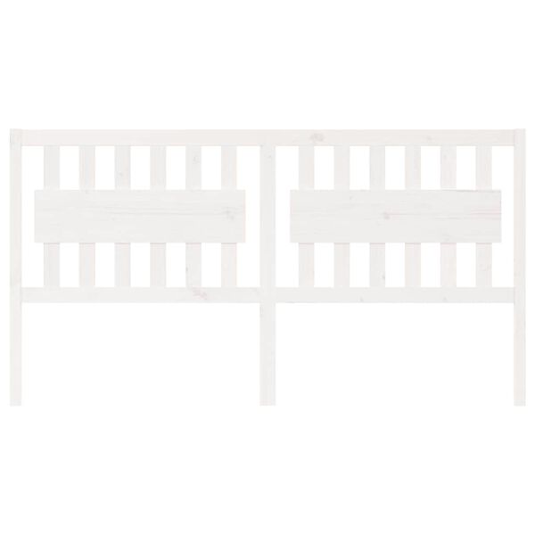 vidaXL Sengegavl hvit 185,5x4x100 cm heltre furu