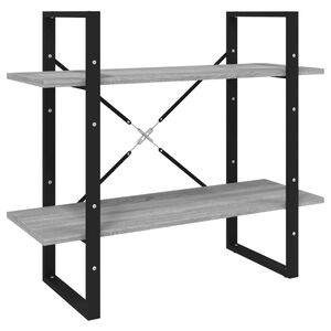 vidaXL Bokhylle 2 etasjer gr&aring; sonoma 80x30x70 cm konstruert tre