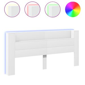 vidaXL Hodegavl skap med LED hvit 220x16,5x103,5 cm