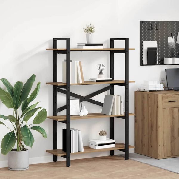 vidaXL Bokhylle Artisan Eik 100 x 33,5 x 140 cm Konstruert tre