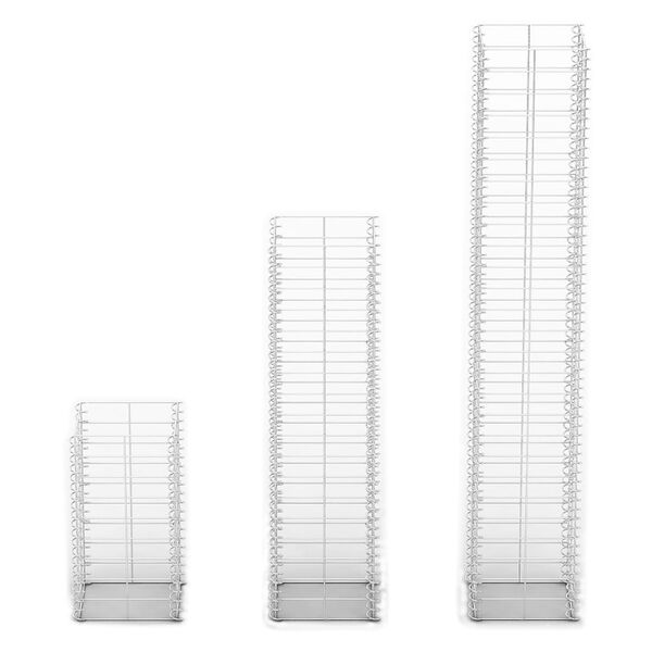 vidaXL Gabionsett 3 stk galvanisert tråd