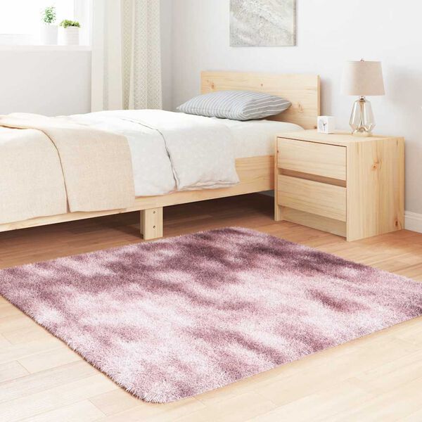 vidaXL Flossteppe med lang luv NAVARRA støvet rosa 120x120cm polyester