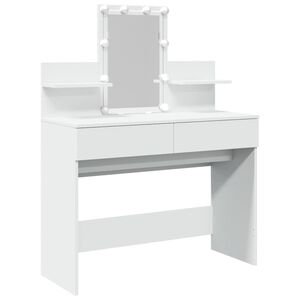 vidaXL Sminkebord med LED hvit 100x40x130 cm