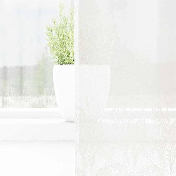 vidaXL Blondegardin med gardiner Blomster Hvit 280 x 150 cm Polyester