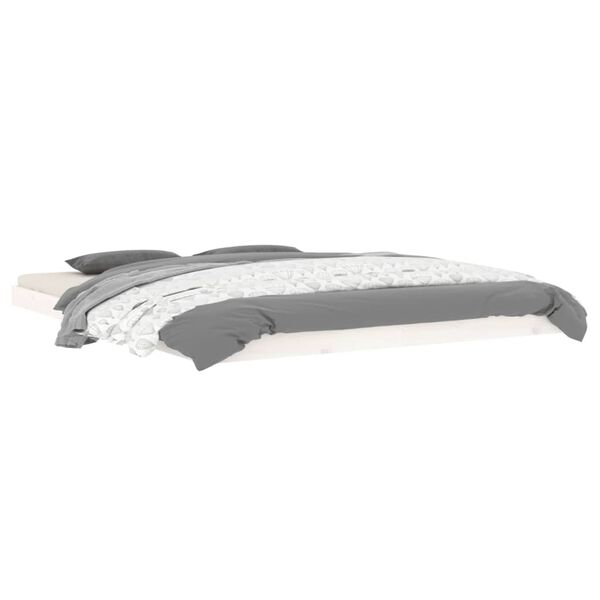 vidaXL Sengeramme hvit 160x200 cm heltre furu