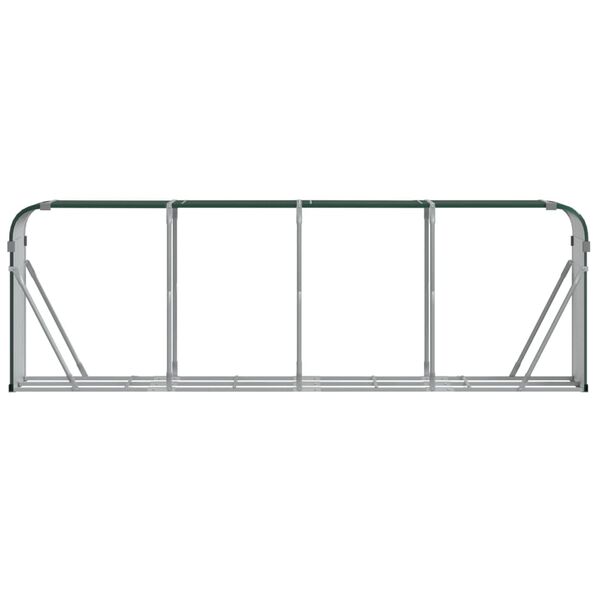 vidaXL Vedstativ gr&oslash;nn 300x45x100 cm galvanisert st&aring;l