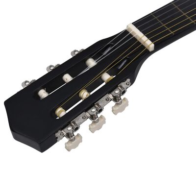 vidaXL Klassisk gitar for nybegynnere med veske svart 3/4 36"