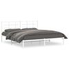 vidaXL Sengeramme i metall med sengegavl hvit 180x200 cm